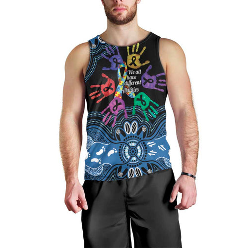 Autism Awareness Australia Indigenous Men Tank Top We All Have Different Abilities
