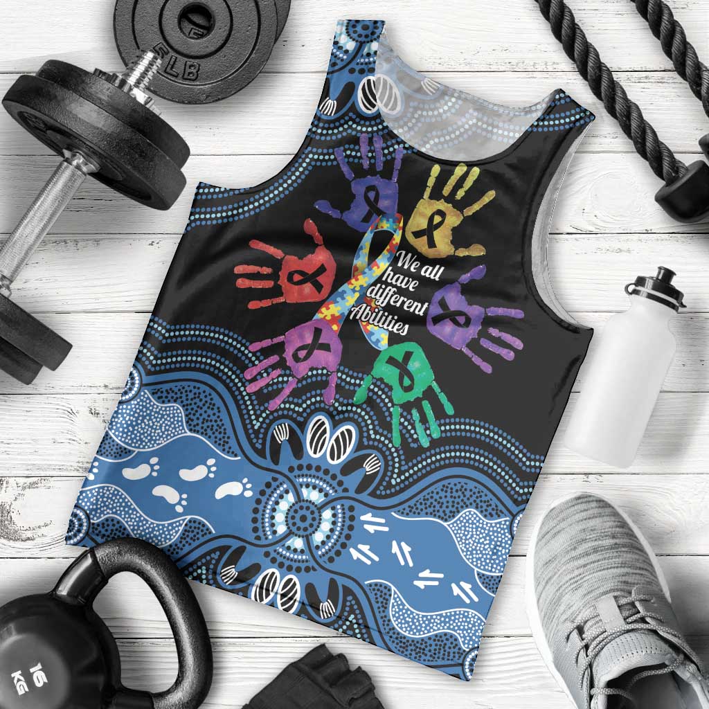 Autism Awareness Australia Indigenous Men Tank Top We All Have Different Abilities