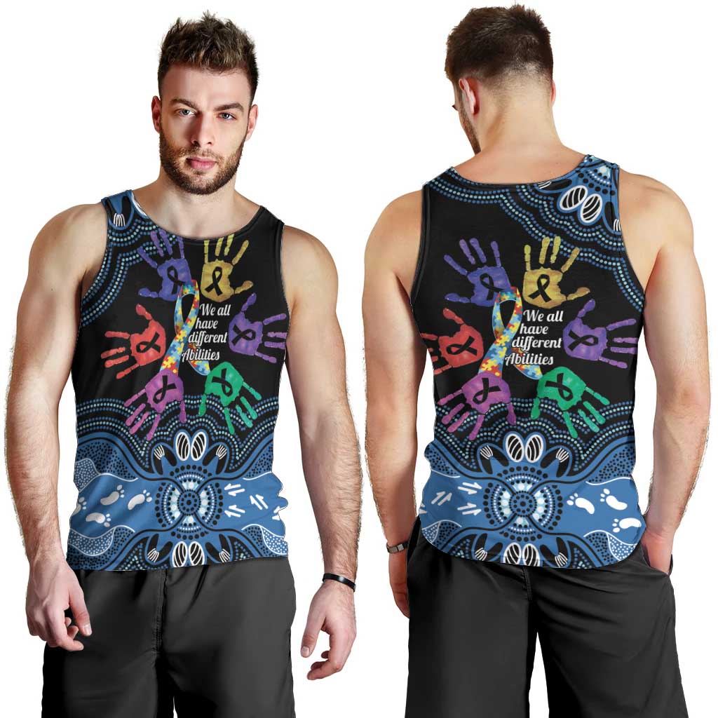 Autism Awareness Australia Indigenous Men Tank Top We All Have Different Abilities