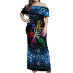 Autism Awareness Australia Indigenous Off Shoulder Maxi Dress We All Have Different Abilities