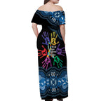 Autism Awareness Australia Indigenous Off Shoulder Maxi Dress We All Have Different Abilities