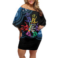 Autism Awareness Australia Indigenous Off Shoulder Short Dress We All Have Different Abilities