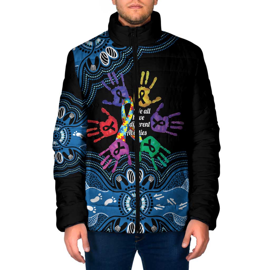 Autism Awareness Australia Indigenous Padded Jacket We All Have Different Abilities