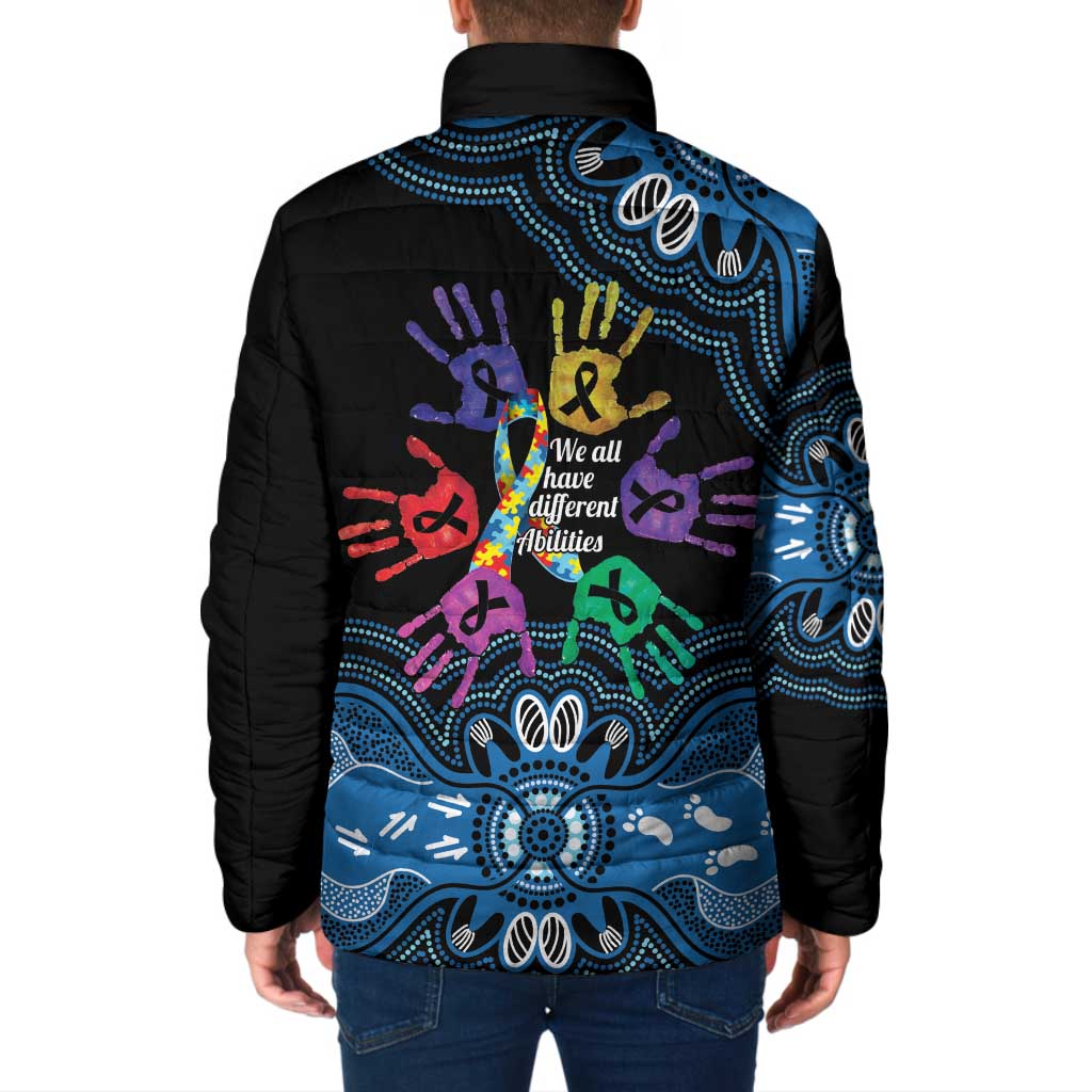 Autism Awareness Australia Indigenous Padded Jacket We All Have Different Abilities