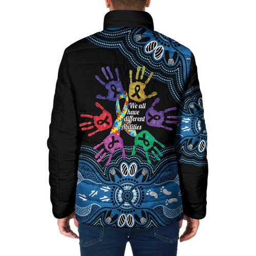 Autism Awareness Australia Indigenous Padded Jacket We All Have Different Abilities