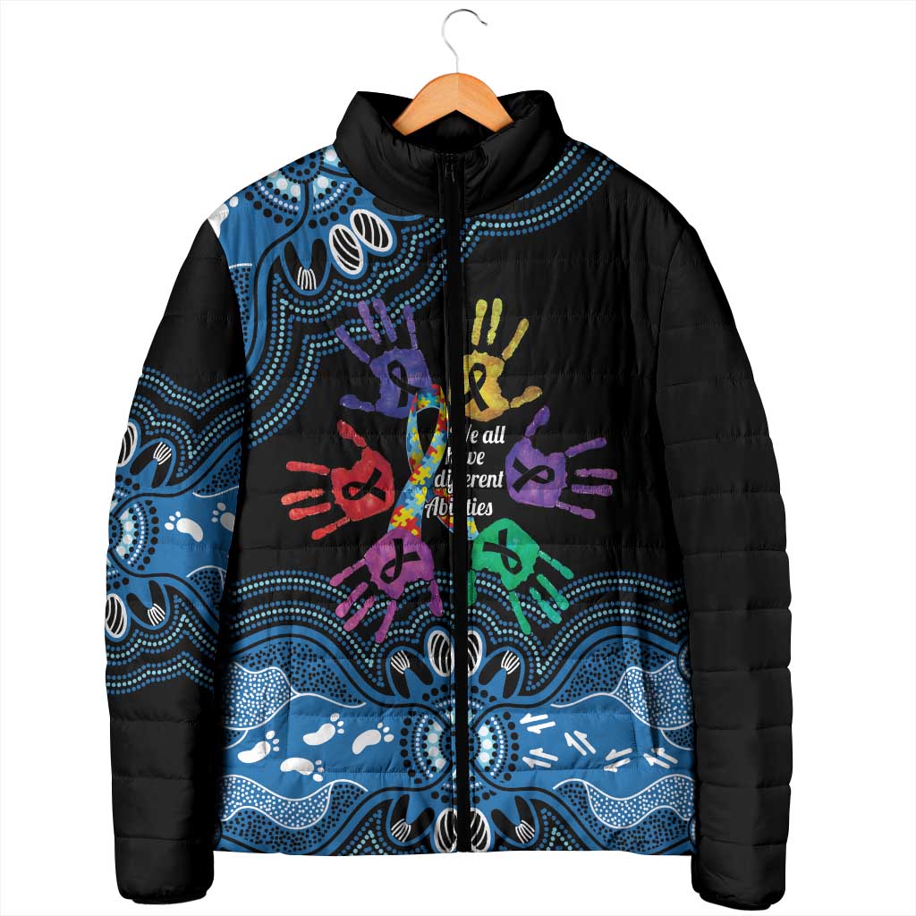 Autism Awareness Australia Indigenous Padded Jacket We All Have Different Abilities