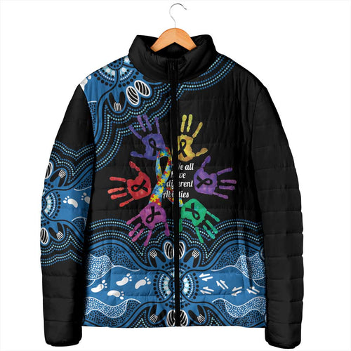 Autism Awareness Australia Indigenous Padded Jacket We All Have Different Abilities