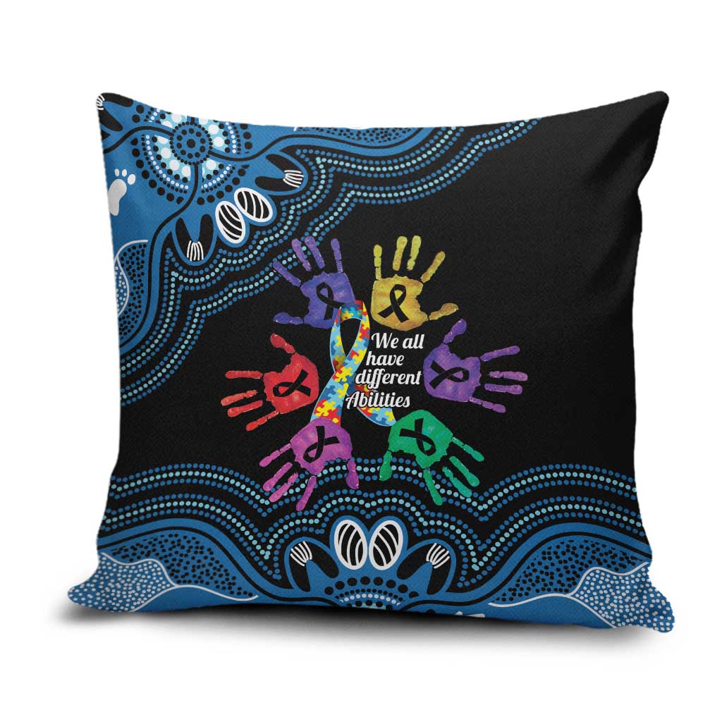 Autism Awareness Australia Indigenous Pillow Cover We All Have Different Abilities