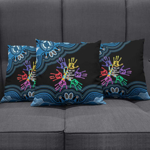 Autism Awareness Australia Indigenous Pillow Cover We All Have Different Abilities