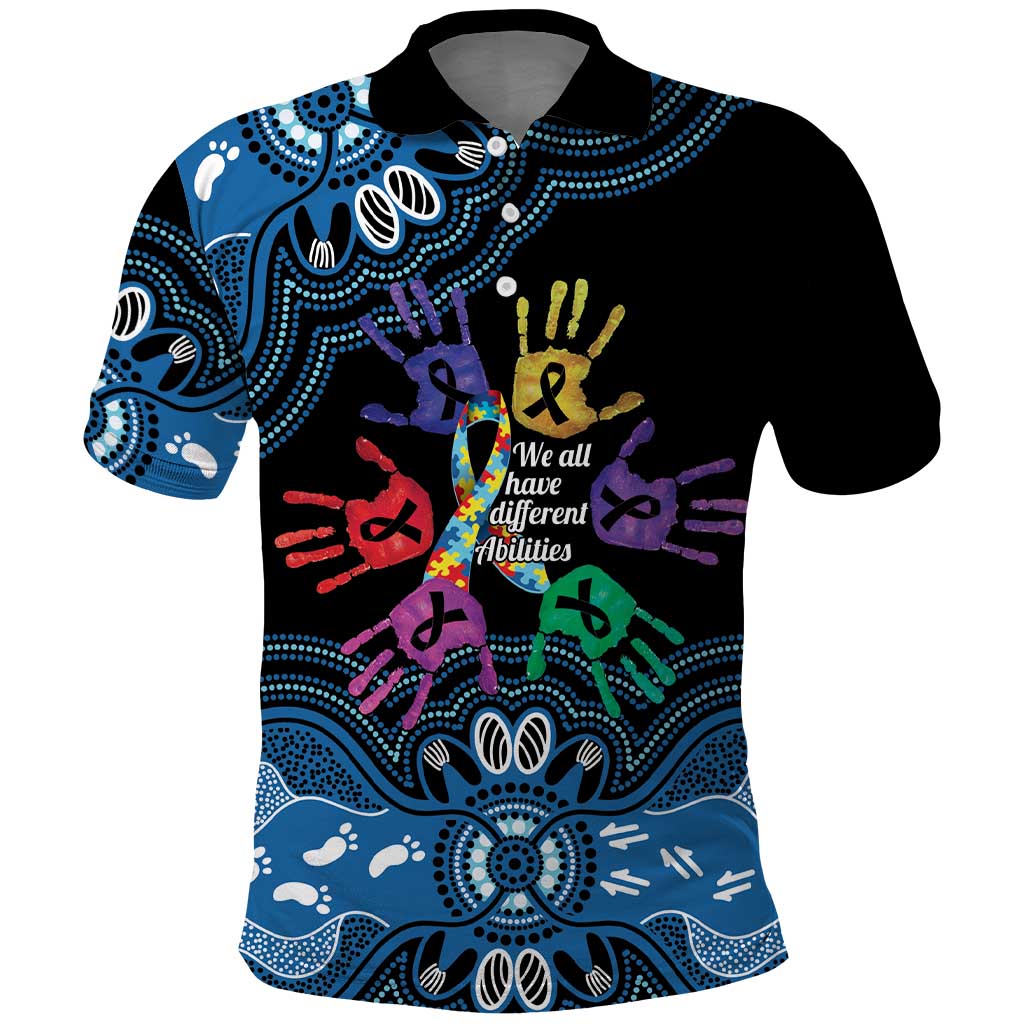 Autism Awareness Australia Indigenous Polo Shirt We All Have Different Abilities