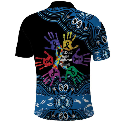 Autism Awareness Australia Indigenous Polo Shirt We All Have Different Abilities