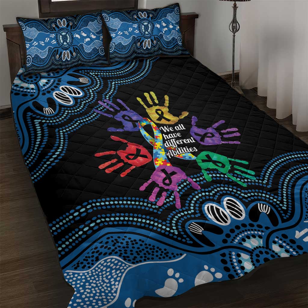 Autism Awareness Australia Indigenous Quilt Bed Set We All Have Different Abilities