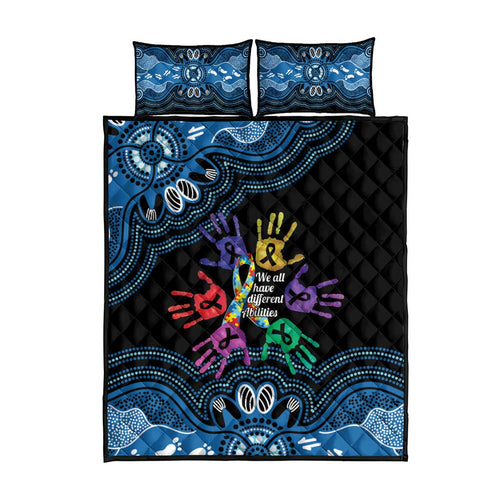 Autism Awareness Australia Indigenous Quilt Bed Set We All Have Different Abilities