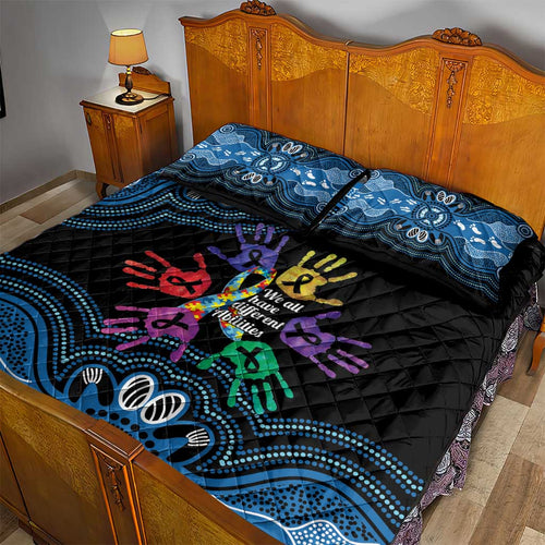 Autism Awareness Australia Indigenous Quilt Bed Set We All Have Different Abilities