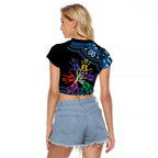 Autism Awareness Australia Indigenous Raglan Cropped T Shirt We All Have Different Abilities