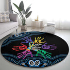 Autism Awareness Australia Indigenous Round Carpet We All Have Different Abilities
