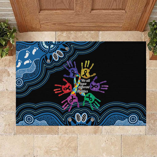 Autism Awareness Australia Indigenous Rubber Doormat We All Have Different Abilities