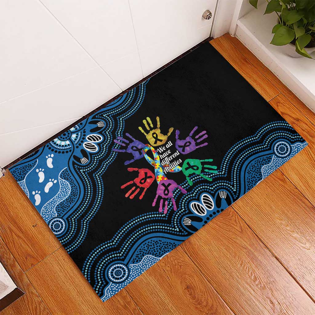 Autism Awareness Australia Indigenous Rubber Doormat We All Have Different Abilities