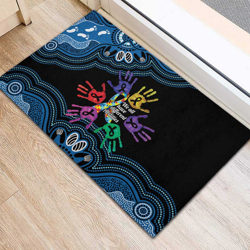 Autism Awareness Australia Indigenous Rubber Doormat We All Have Different Abilities