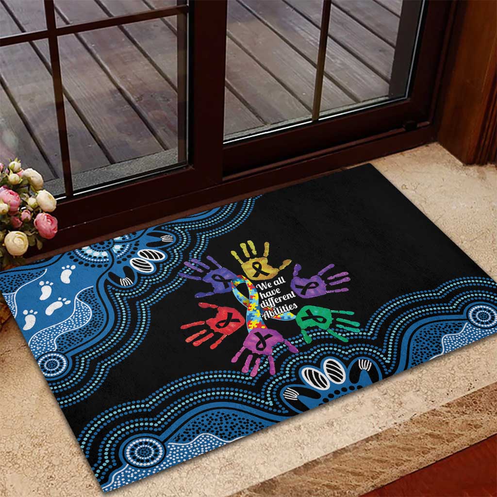 Autism Awareness Australia Indigenous Rubber Doormat We All Have Different Abilities