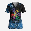 Autism Awareness Australia Indigenous Scrub Top We All Have Different Abilities
