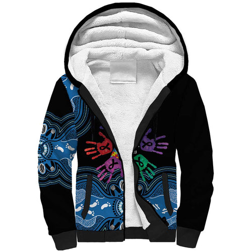 Autism Awareness Australia Indigenous Sherpa Hoodie We All Have Different Abilities