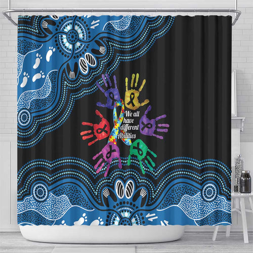 Autism Awareness Australia Indigenous Shower Curtain We All Have Different Abilities