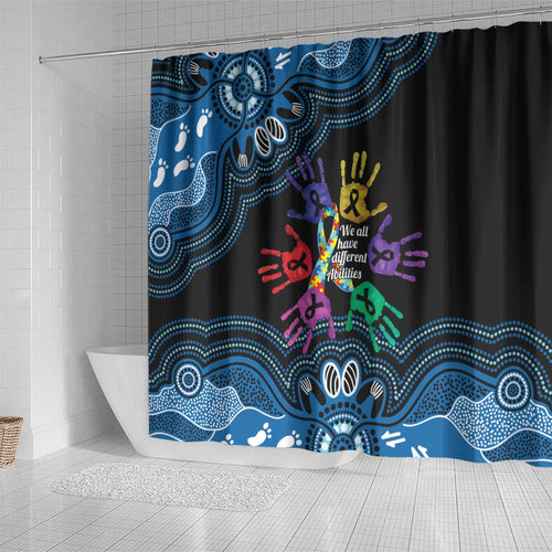 Autism Awareness Australia Indigenous Shower Curtain We All Have Different Abilities