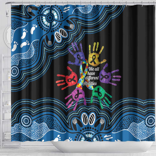 Autism Awareness Australia Indigenous Shower Curtain We All Have Different Abilities