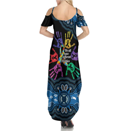 Autism Awareness Australia Indigenous Summer Maxi Dress We All Have Different Abilities