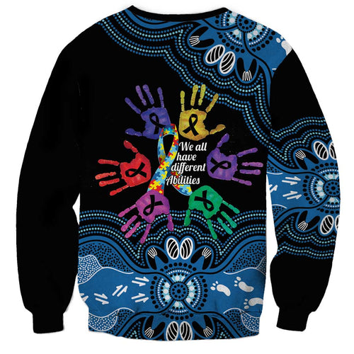 Autism Awareness Australia Indigenous Sweatshirt We All Have Different Abilities