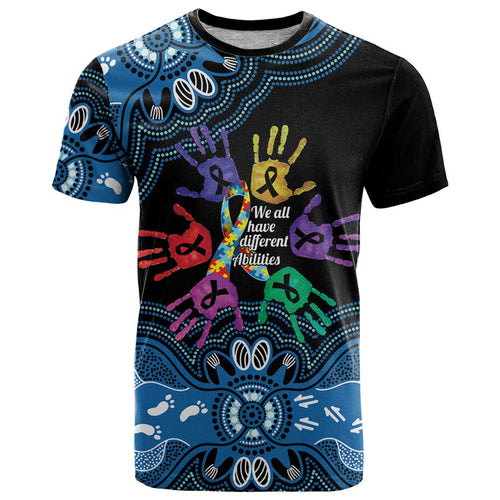 Autism Awareness Australia Indigenous T Shirt We All Have Different Abilities