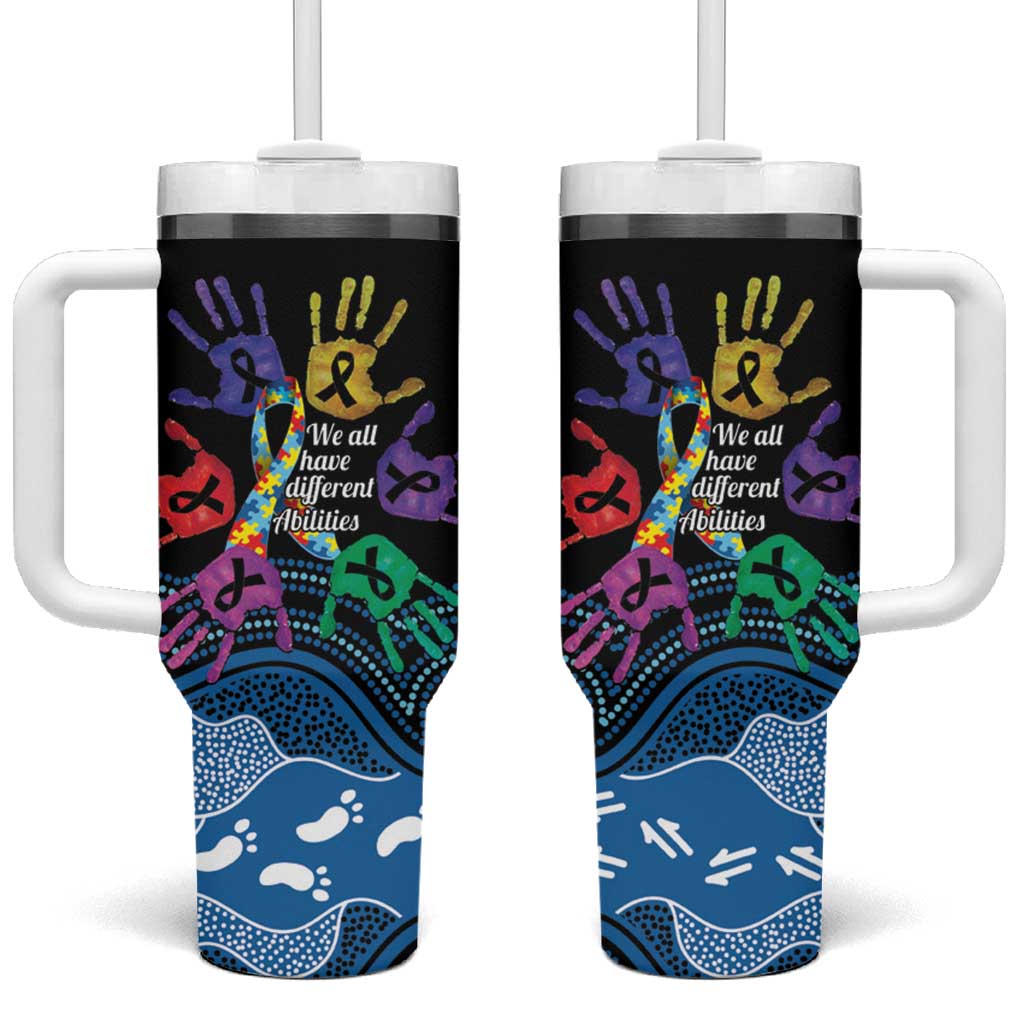 Autism Awareness Australia Indigenous Tumbler With Handle We All Have Different Abilities