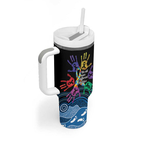 Autism Awareness Australia Indigenous Tumbler With Handle We All Have Different Abilities