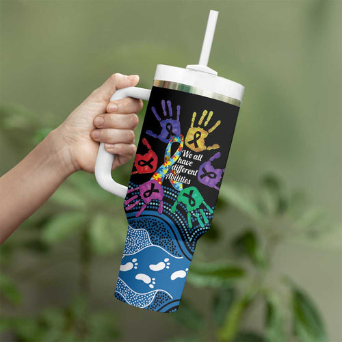 Autism Awareness Australia Indigenous Tumbler With Handle We All Have Different Abilities