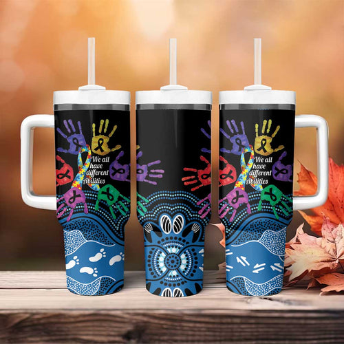 Autism Awareness Australia Indigenous Tumbler With Handle We All Have Different Abilities
