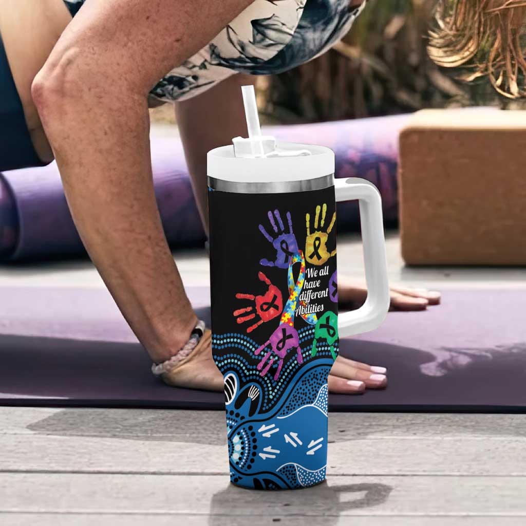 Autism Awareness Australia Indigenous Tumbler With Handle We All Have Different Abilities
