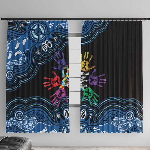 Autism Awareness Australia Indigenous Window Curtain We All Have Different Abilities