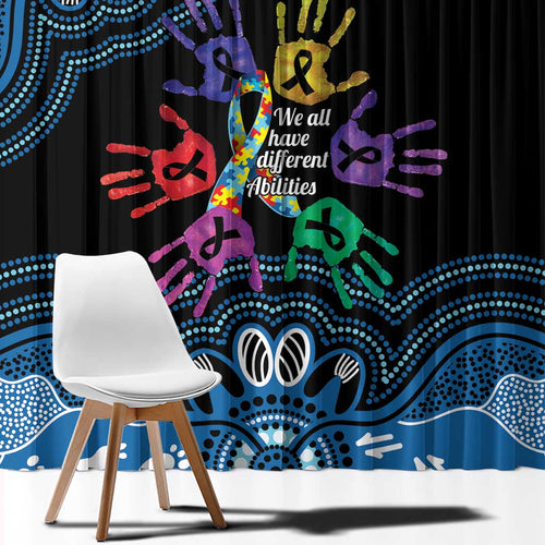 Autism Awareness Australia Indigenous Window Curtain We All Have Different Abilities
