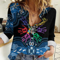 Autism Awareness Australia Indigenous Women Casual Shirt We All Have Different Abilities