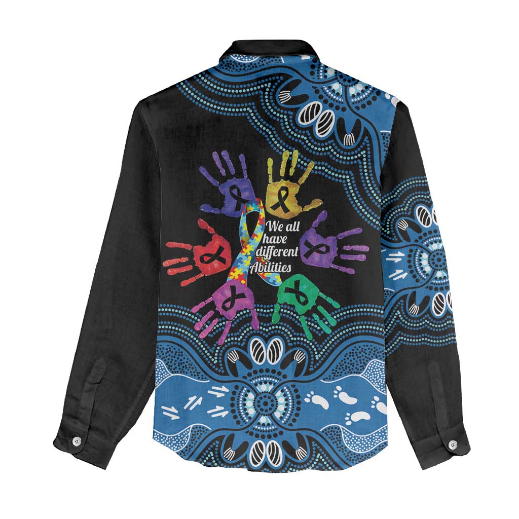 Autism Awareness Australia Indigenous Women Casual Shirt We All Have Different Abilities