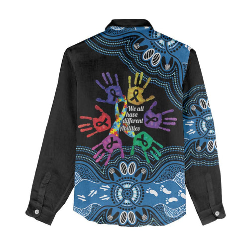 Autism Awareness Australia Indigenous Women Casual Shirt We All Have Different Abilities