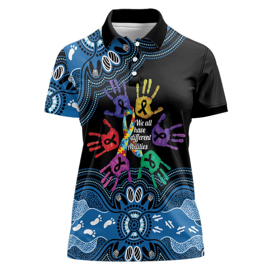Autism Awareness Australia Indigenous Women Polo Shirt We All Have Different Abilities