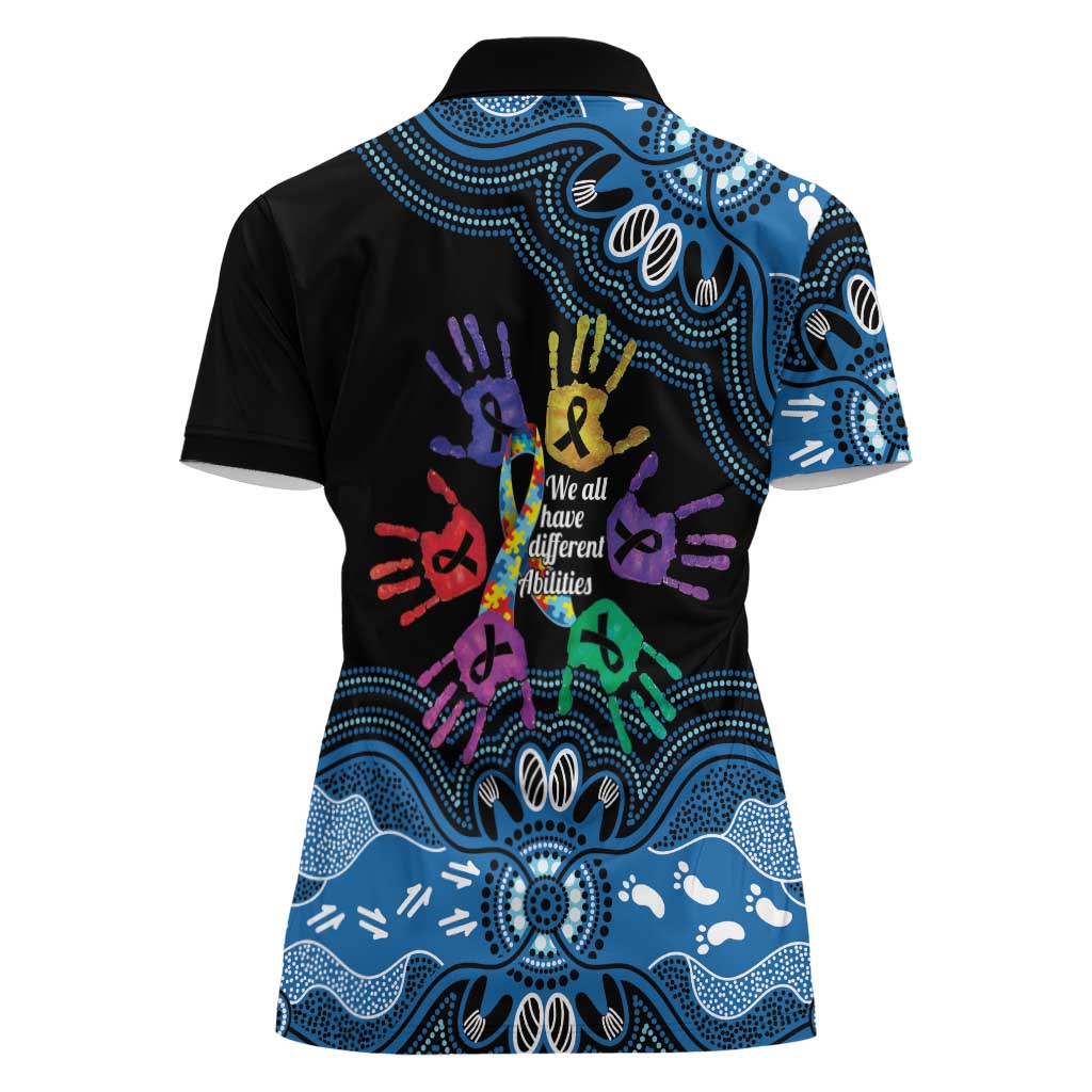 Autism Awareness Australia Indigenous Women Polo Shirt We All Have Different Abilities