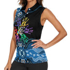 Autism Awareness Australia Indigenous Women Sleeveless Polo Shirt We All Have Different Abilities