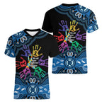 Autism Awareness Australia Indigenous Women V-Neck T-Shirt We All Have Different Abilities