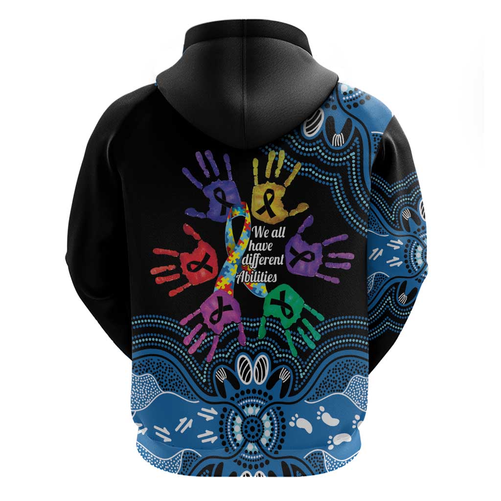 Autism Awareness Australia Indigenous Zip Hoodie We All Have Different Abilities