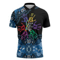 Autism Awareness Australia Indigenous Zipper Polo Shirt We All Have Different Abilities