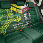 Custom Lebanon And Australia Rugby Back Car Seat Cover Aussie Kangaroos Lebanese Cedars