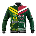Custom Lebanon And Australia Rugby Baseball Jacket Aussie Kangaroos Lebanese Cedars